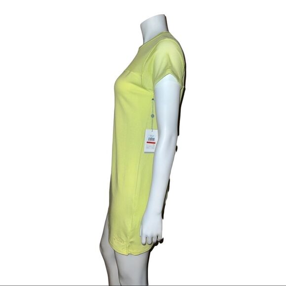 DKNY Sport Yellow Mesh-Blocked T-Shirt Dress Extra Small NWT - Picture 4 of 8